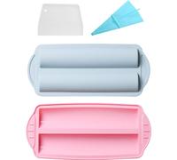 lot de 2 moules à baguettes en silicone, Moules à gâteaux longs antiadhésifs, 2 empreintes, Moule à bûches, Rouleau à pâtisserie, Moule à chocolat, Moules à gâteaux en silicone Pour la cuisson