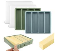 Lot de 2 moules à beurre en silicone avec couvercle, moule à beurre pour beurre fait maison, plateau anti-adhésif pour bâton de beurre de taille standard, grande cavité, peut contenir 8 cuillères à