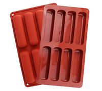 Lot de 2 moules à biscuits rectangulaires en silicone à 8 cavités en forme de doigt pour chocolat, gâteau, bonbons