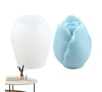 Lot de 2 moules à bougie en silicone - Moule à fleurs - Moule à bonbons - Moules à savon pour four, micro-ondes, réfrigérateur