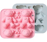 lot de 2 moules à chocolat en silicone avec oursons, Moule à gâteau 3D artisanal pour oursons, Moule en caoutchouc pour chocolat, Pour la confection de gâteaux mousseux DIY, La confection de desserts,