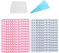 lot de 2 moules à chocolat en silicone en forme d'os de poisson, de coeur, d'étoile, de demi-cercle et de 130 alvéoles pour la fabrication de bonbons