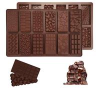 Lot de 2 moules à chocolat en silicone Sans BPA Anti-adhésif 12 cavités