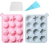 Lot de 2 Moules à Chocolat Fleuris, Moules à Bonbons Pour La Cuisson De Friandises Sucrées, Moule à Fleurs, Moules à Glaçons En Silicone Anti-adhésif Pour Mariage, Festival, Fête Et Bricolage