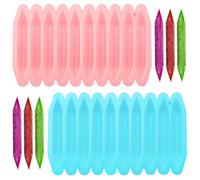 Lot de 2 moules à crayons réutilisables en silicone, passent au four, 10 cavités moules à crayons cire 3D à double pointe, moule en silicone pour faire fondre des bougies au chocolat
