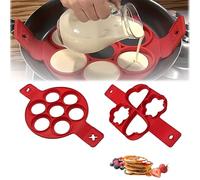 Lot de 2 moules à crêpes - Formes fantastiques pour poêle à pancakes, œufs au plat, muffins, œufs, cupcakes, pâtes, cœur, forme ronde