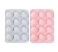 Lot de 2 moules à de golf en silicone de qualité alimentaire avec 12 trous, moules à bonbons, outil de cuisson de qualité supérieure pour gâteaux, bonbons et friandises, bloc de congélation,