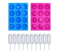 Lot de 2 moules à gâteau, 10 gouttes de confiture, moules cylindriques en silicone, moules à chocolat et bonbons, modèles de cuisson DIY