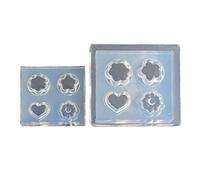 Lot de 2 moules à gâteau en silicone à 4 trous pour pâtisserie, chocolat, crème glacée, biscuits, cupcakes, outils d'artisanat