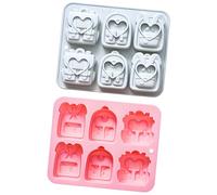 Lot de 2 moules à gâteau en silicone de qualité alimentaire à 6 cavités en forme de sac à dos pour faire des chocolats, bonbons, cocktails, congélation de boissons
