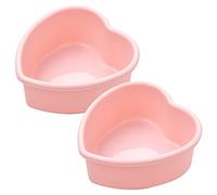 Lot de 2 moules à gâteau en silicone en forme de cœur - 10,2 cm - Antiadhésifs - Pour la Saint-Valentin, un anniversaire de mariage, un gâteau, un goûter, des muffins, des gâteaux au fromage