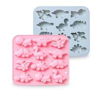 Lot de 2 moules à gâteau, moule à glaçons en silicone, moule à glaçons pour enfants, moule en forme d'ours en caoutchouc, moule à dinosaure en silicone