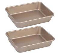 Lot de 2 moules à gâteau rectangulaires pour la cuisson 21 6 x 16 5 cm en acier au carbone plaques de cuisson antiadhésives résistantes à la chaleur plat lavable pour la cuisine tarte biscuits