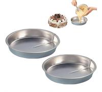 Lot de 2 moules à gâteau ronds de 24 cm avec un cutter pivotant intégré, faciles à nettoyer, pour quiche, tarte et gâteaux