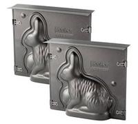 Lot de 2 moules a gâteaux 3D - ZENKER - Forme de lapin de Pâques - 600 ml Noir