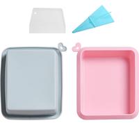 lot de 2 moules à gâteaux en silicone, 28x23cm Grands moules à gâteaux en silicone, Plaques à pâtisserie, Plaques à biscuits, Moule à gâteaux avec trous de suspension, Plaques à pâtisserie rectangulai