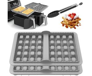 Lot de 2 moules à gaufres, en silicone, antiadhésifs, pour Airfryer AF300EU AF400EU AF451EU, AF500DE et SL400EU, moules à gaufres, muffins, pour gaufres, pâtisseries, muffins, gris