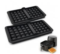 Lot de 2 Moules à Gaufres en Silicone pour Air Fryer, Compatible avec Ninja AF400EU AF451EU SL400EU AF500DE, Accessoires Réutilisables pour Friteuse Sans Huile, Plaques Antiadhésives pour Gaufres