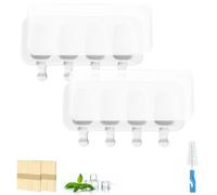 Lot de 2 moules à glace, avec 100 bâtonnets en bois, avec 1 Brosse de Nettoyage et 2 Couvercles, silicone moules à glace, moule oval classique 4, RéUtilisable, sans BPA, DIY Homemade Glace