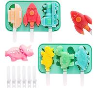 Lot de 2 moules à glace en silicone pour enfants - Pour enfants - Bricolage créatif - Sans BPA - Réutilisables - Avec moule à glace - Pour les véhicules