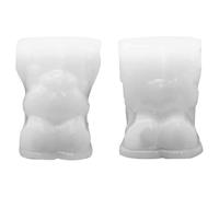 Lot de 2 moules à glaçons en forme d'ours en silicone souple anti-adhésif pour chocolat, glaçons, bougies, pudding, savon, L, Teddy