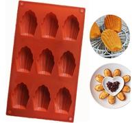 Lot De 2 moules à madeleines à 9 coquilles en silicone antiadhésif