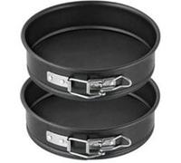 Zenker 9916050 Lot de 2 mini moules à manqué, mini moules ronds, moule à manqué à charnière, moule à gâteau, Acier, Noir, 16 x 16 x 4 cm