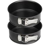 Zenker 9916150 Lot de 2 Mini moules à manqué, mini moules ronds, moule à manqué à charnière, moule à gâteau, Acier, Noir, 18,5 x 18,5 x 6,5 cm