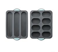 Lot de 2 moules à pain en silicone anti-adhésif avec poignées isolées thermiquement pour four