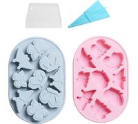 lot de 2 Moules à Papillon En Silicone, Mini Moule à Fondant Papillon, Moule à Chocolat Papillon Pour Cupcakes, Artisanat En Sucre, Argile Polymère DIY Et Décoration De Gâteau