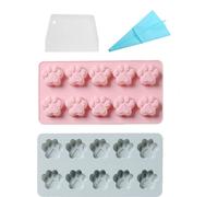 lot de 2 Moules à Patte en Silicone Moule à Bonbons Chien Chiots Friandises Biscuits Animaux Pour Congélation Et Cuisson