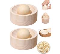 Lot de 2 moules à raviolis en bois 2 en 1 pour dumplings, raviolis et empanadas