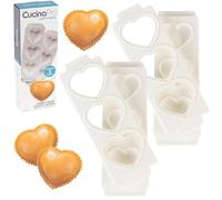 Lot de 2 moules à raviolis en forme de cœur pour 6 raviolis Pierogis XL ou pâtisseries - Les raviolis sont extra larges de 6 x 6 cm, la presse est durable, ensemble portable, kit de pâtes facile à utiliser