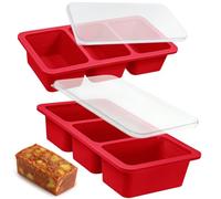 Lot de 2 moules à soupe en silicone pour congélateur avec couvercles