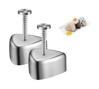 Lot de 2 moules à sushis triangulaires en acier inoxydable pour moule à sushis, moule à sushi en forme de boule de riz, anti-adhésif, pour cuisine japonaise, restaurant ou cuisine à la maison