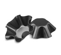 Lot de 2 moules à tacos en acier au carbone épais pour saladier et coquillage de taco, moule anti-adhésif (16,5 x 6 cm)