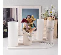 Lot de 2 moules cylindriques de 15,2 cm pour fabrication de bougies cylindriques en silicone pour décoration d'intérieur - Moule en forme d'animal 3D