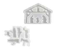 Lot de 2 moules décoratifs en silicone antiadhésifs pour décoration de table, pour tout espace intérieur, support de Noël