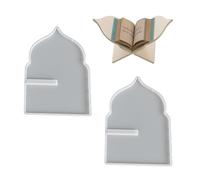 Lot de 2 moules décoratifs en silicone flexible pour livres en résine, étagère de prière, décoration et fabrication de cadeaux réutilisables
