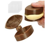 Lot de 2 moules en forme de ballon de football - Matériau d'impression 3D de 6 x 5 x 4 cm avec 100 bâtonnets | Moule réutilisable de qualité alimentaire pour gâteaux et sucettes | Ensemble de moules à