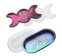 Lot de 2 moules en r sine poxy en forme de lune et d' toile, en silicone, pour bougie, bijoux, porte-savon, d coration d'int rieur