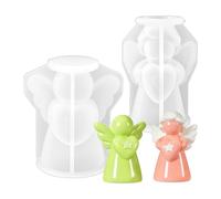 Lot de 2 moules en résine en forme d'ange pour sac de ciment en silicone | Lot de 2 moules en silicone de qualité alimentaire pour résine époxy et ciment - Souple - Antiadhésif - Ailes d'ange