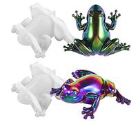 Lot de 2 moules en résine en forme de grenouille, moules en silicone 3D mignons pour moulage époxy, moule unique en forme de grenouille pour loisirs créatifs, Halloween, mur, bureau, décoration de la