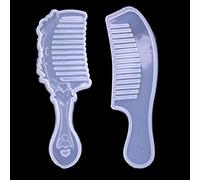 Lot de 2 moules en résine époxy pour cure-cheveux, peigne, moule femelle pour fournitures en résine, porte-clés, lettres