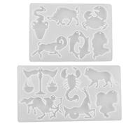 Lot de 2 moules en résine époxy pour la fabrication de bijoux, porte-clés, argile, porte-clés, moules en silicone pour époxy