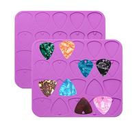 Lot de 2 moules en résine époxy pour médiators de guitare, médiators de guitare, moules en silicone pour fabrication de bijoux pour guitare, pouce et doigt, porte-clés