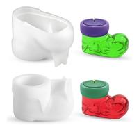Lot de 2 moules en résine pour bougies de Noël, moule silicone noel bougeoirs de Noël d'hiver, moules en résine pour décoration demoule bougie noel en silicone, moule silicone bougie en résine