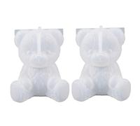 Lot de 2 moules en silicone 3D en forme d'ours en peluche réutilisables en forme d'animal, bougie, savon, résine pour moulage époxy, fondant, décoration de gâteau au chocolat, loisirs créatifs