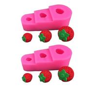 Lot de 2 moules en silicone à 3 cavités en forme de fruits de qualité alimentaire pour la fabrication de chocolat, bonbons, décoration de gâteaux, savon fait à la main, bougies