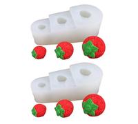 Lot de 2 moules en silicone à 3 cavités en forme de fruits de qualité alimentaire pour la fabrication de chocolat, bonbons, décoration de gâteaux, savon fait à la main, bougies